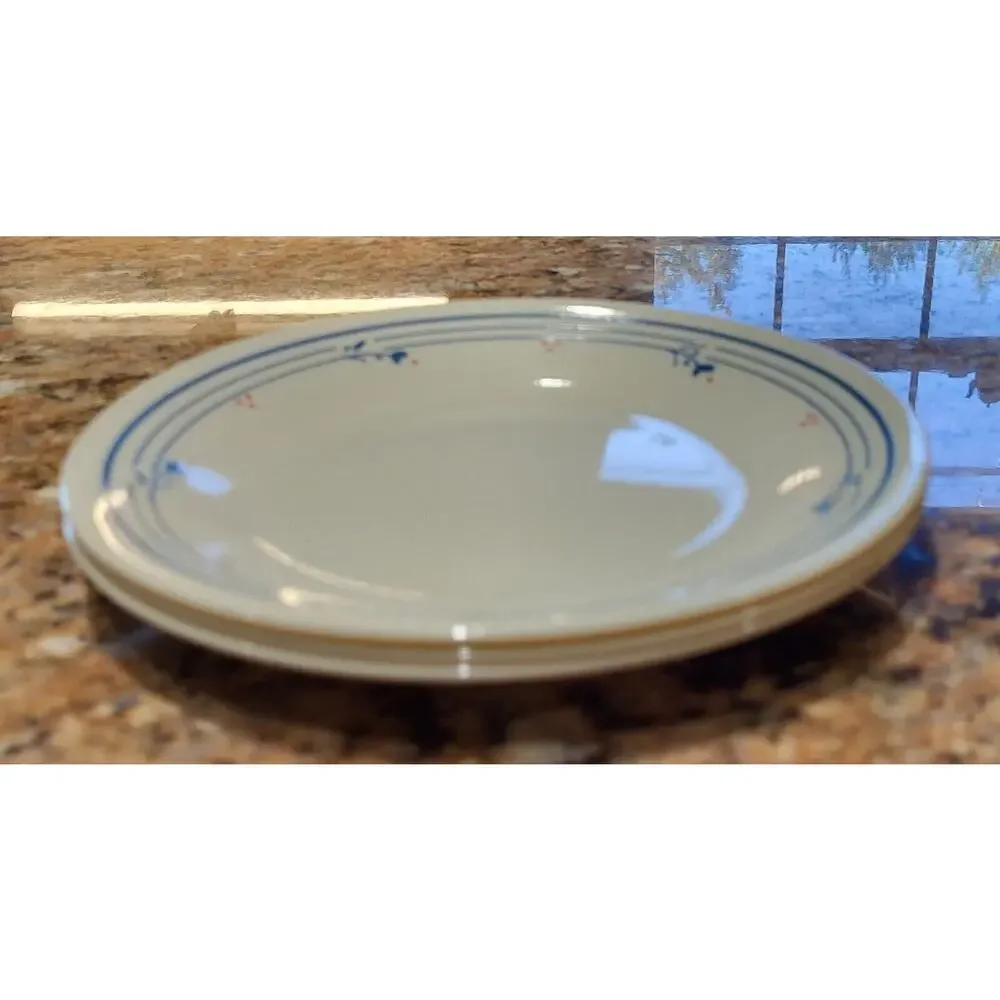 3 Corelle Country Violets Bread & Butter Plates Beige Plates Blue Flowers 6.75